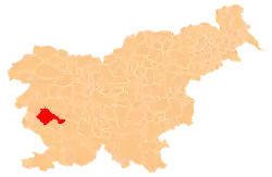 Location of the Municipality of Ajdovščina