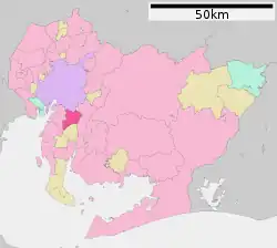 Location of Ōbu in Aichi Prefecture