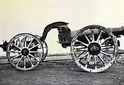 A barrel with limber ready for transport.