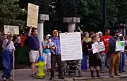 Demonstrators at the Occupy Knoxville protest on October 7, 2011