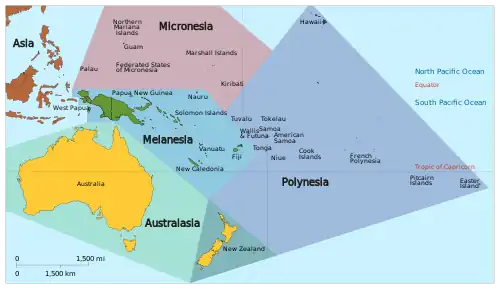 UN geoscheme for Oceania   Australia and New Zealand   Melanesia   Micronesia   Polynesia