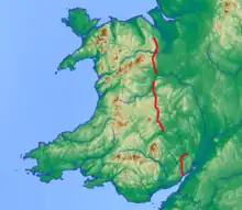 Image 19Offa's Dyke (Clawdd Offa) Map. (from History of Wales)