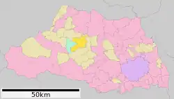 Location of Ogawa in Saitama Prefecture