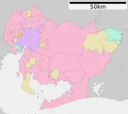 Location of Ōharu in Aichi Prefecture