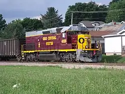 Train and houses in South Zanesville