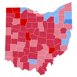 Map of election results by county