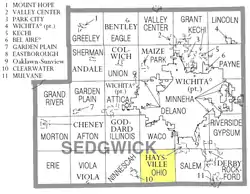 Location of Ohio Township in Sedgwick County