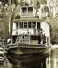 Image 24An 1890s photo of the tourist steamer Okahumke'e on the Ocklawaha River, with black guitarists on board (from Origins of the blues)