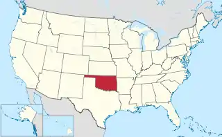 Image 25Map of the United States with Oklahoma highlighted (from List of municipalities in Oklahoma)