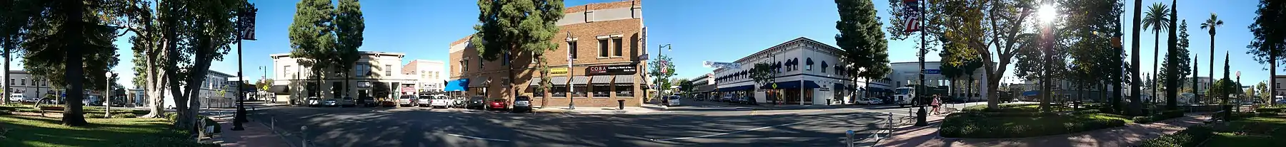 Panorama of the historic district as seen from the park.