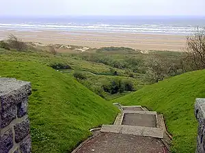 Now closed access to Omaha Beach from the cemetery