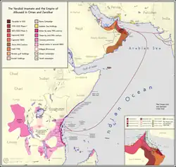 Chronological map of the Omani Empire and Zanzibar