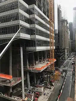 Construction work at One Vanderbilt, seen in October 2018