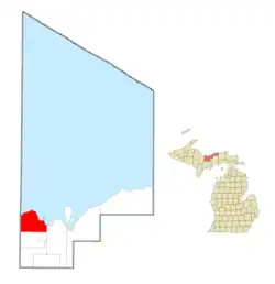 Location within Alger County