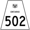 Typical Ontario secondary road sign using an isosceles trapezoid shield