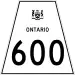 Highway 600 marker