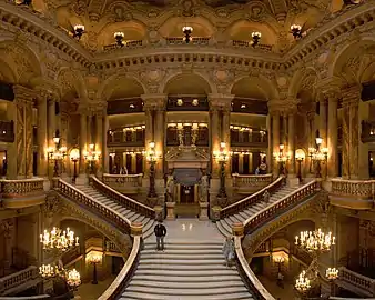 Grand stairs of the Palais Garnier, by Charles Garnier, 1860–1875