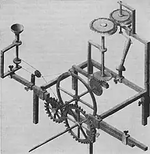 Optical-grinding engine model (1822), drawn in 30° isometric perspective