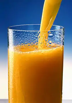 A glass of orange juice