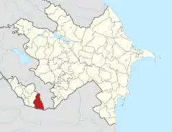 Map of Azerbaijan showing Ordubad District