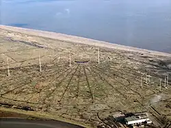 Aerial view of the Orfordness transmitting station