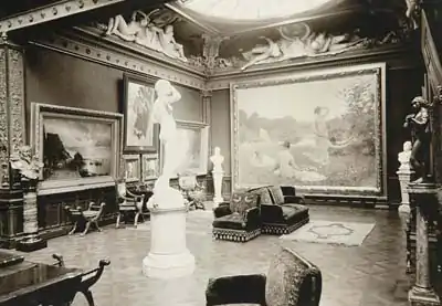 Snöklockan in marble and six ceiling sculptures from 1895, Fürstenbergska galleriet, Göteborgs konstmuseum.