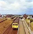 A view of the station in 1973, before a passing loop was removed.