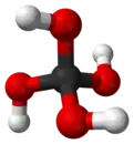 Ball and stick model of orthocarbonic acid