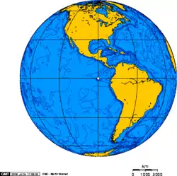 Image 50Orthographic projection centered over the Galápagos (from Galápagos Islands)