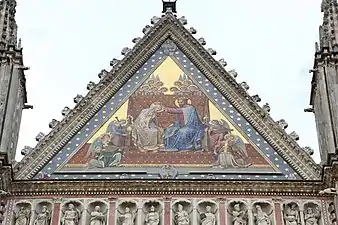 Gothic pediment of Orvieto Cathedral, Orvieto, Italy, 1290-1591