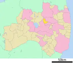 Location of Ōtama in Fukushima Prefecture