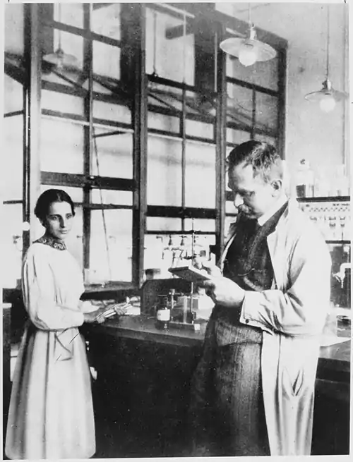 Image 82Lise Meitner and Otto Hahn in their laboratory (from Nuclear reactor)