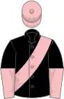 Black, pink sash, halved sleeves, pink cap