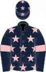 Dark blue, pink stars, armlets and stars on cap