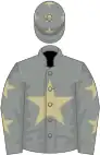 Grey, beige star, grey sleeves, beige stars and cap