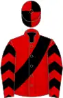 Red, Black sash, chevrons on sleeves, quartered cap