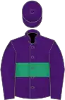 Purple, emerald green hoop, purple sleeves, purple cap