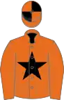 Orange, black star, quartered cap