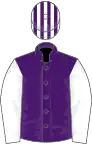 PURPLE, white sleeves, striped cap