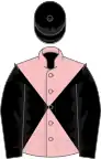 Pink and black diabolo, black sleeves and cap