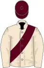 Champagne, bordeaux red sash, bordeaux red cap