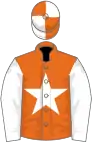 Orange, white star and sleeves, quartered cap