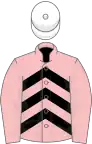 Pink, black chevrons on body, white cap