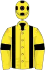 Yellow, black braces and armlets, spots on cap