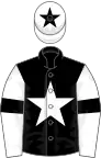 Black, white star and sleeves, black armlets, white cap, black star