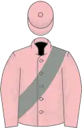 Pink, grey sash