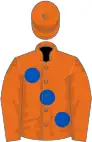 Orange large royal blue spots