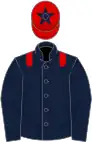 Dark blue, red epaulets, red cap, dark blue star