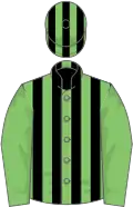 Light green and black stripes, green sleeves