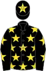 Black, yellow stars, black cap, yellow star